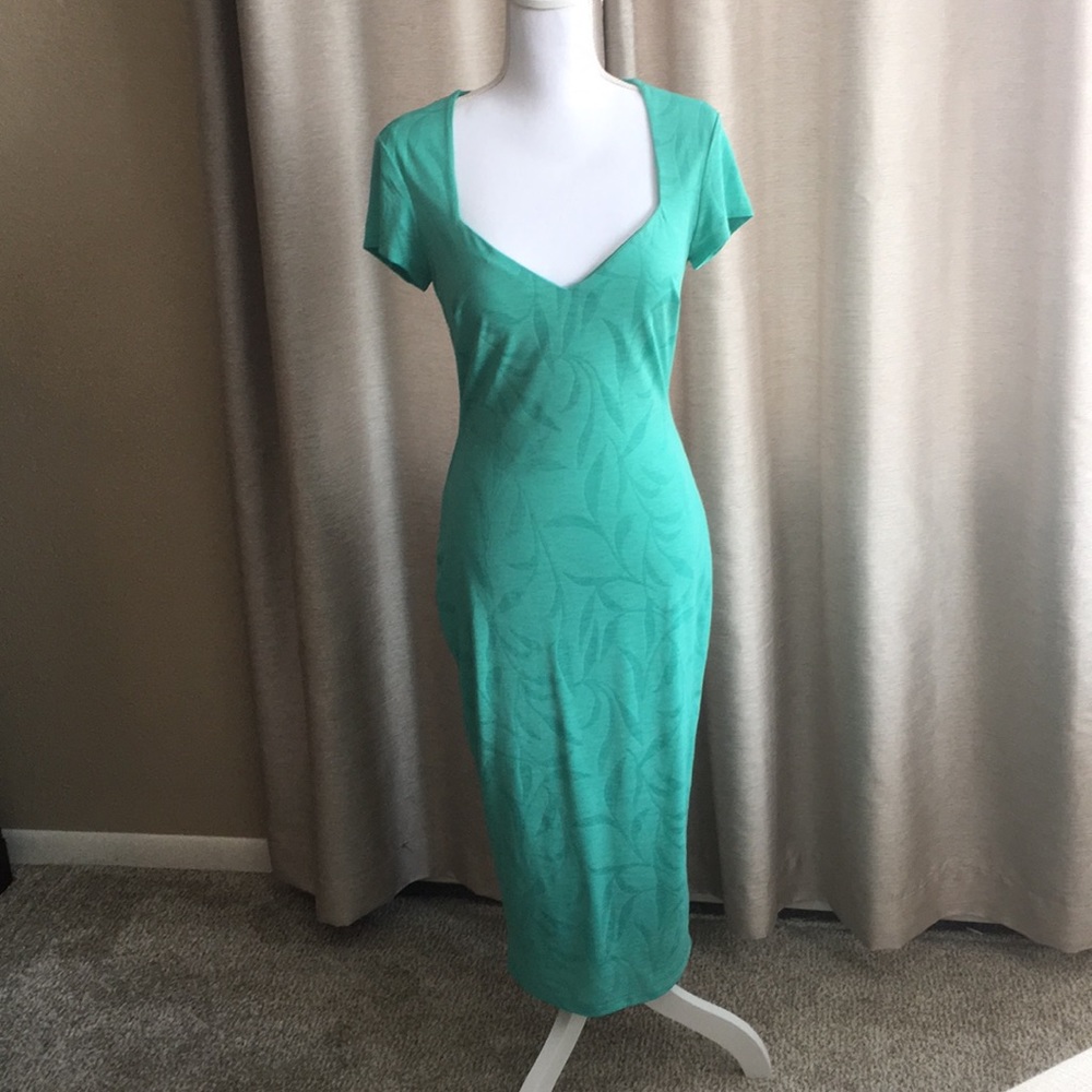 Aqua blue pinup style midi dress